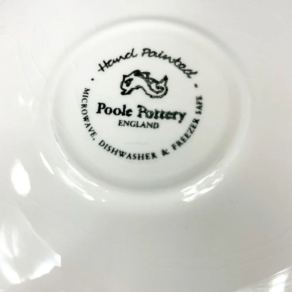 Poole Pottery Green Leaf Breakfast Cup and Saucer 2 sets